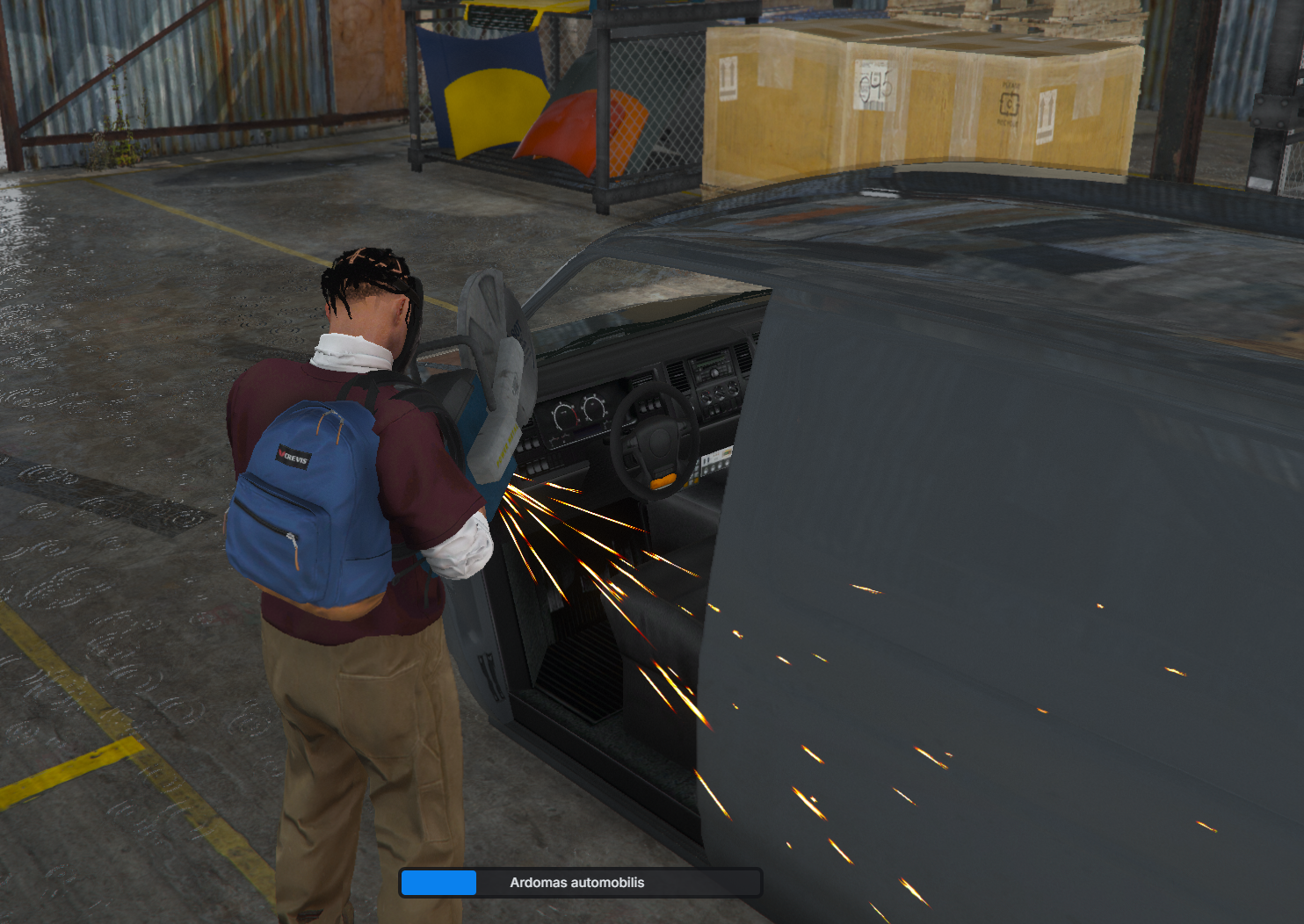 Paskutinis žingsnis išardžius visas reikiamas dalis - išardyti automobilį.